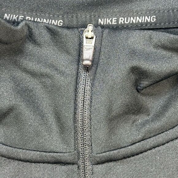 Nike Running Top Men Black Extra Large Long Sleeve Reflective Quarter Zip DriFit - Picture 4 of 14